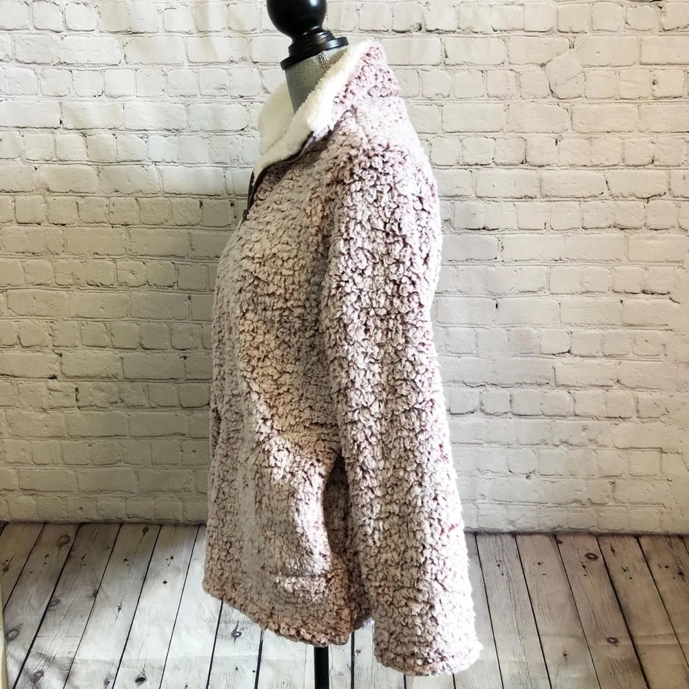 New! Cozy half-zip Sherpa sweater